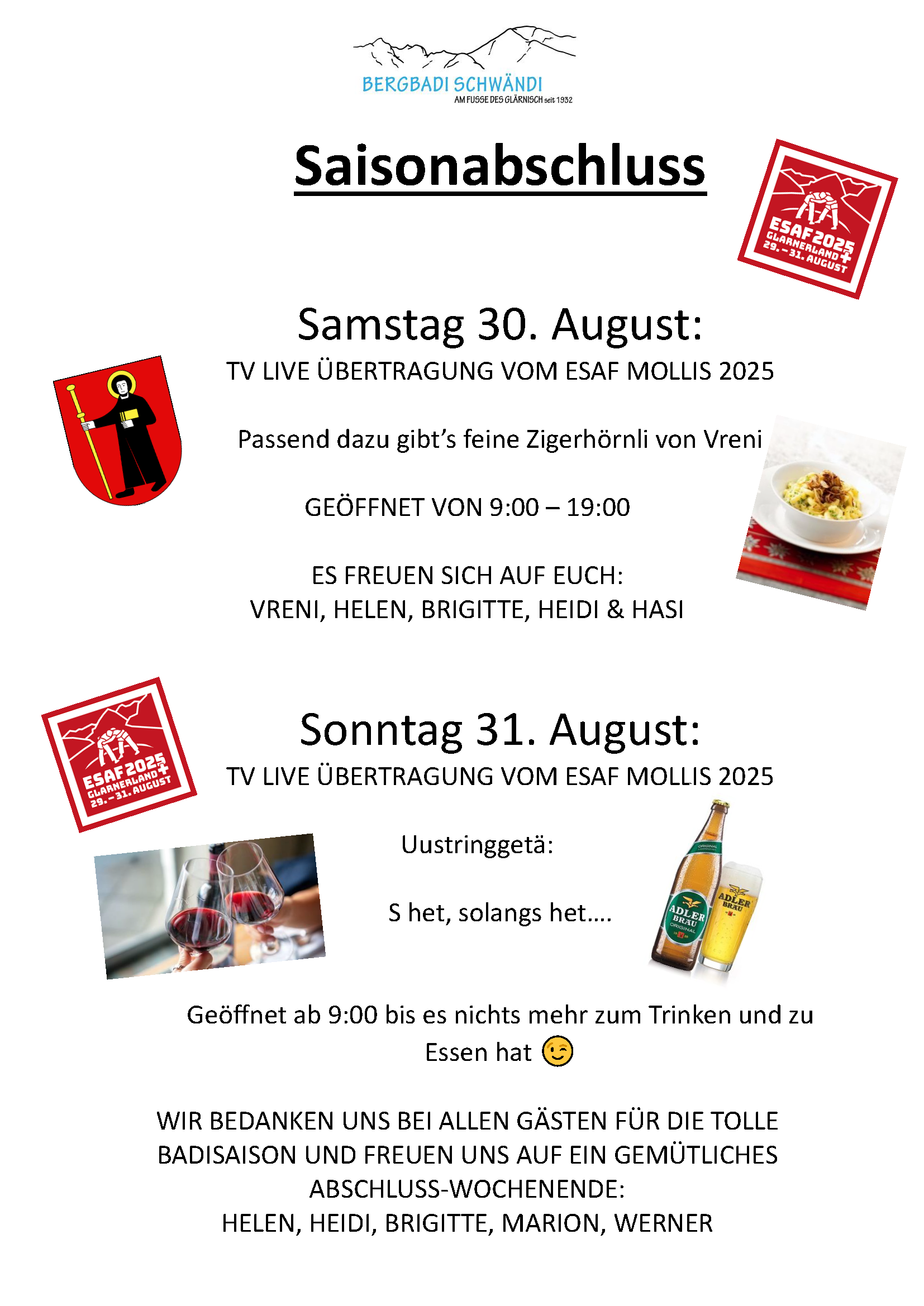 Saisonabschluss 31.08.2025